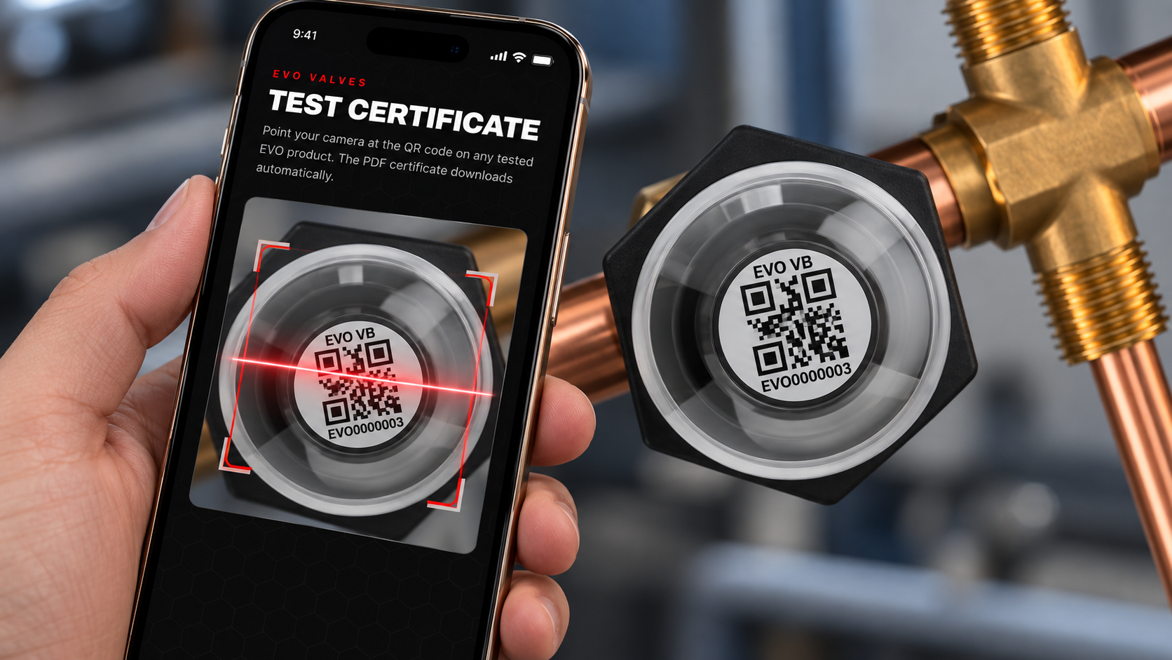Scanning the Bumblebee QR code to download its test certificate